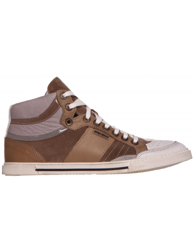 Hi cut perf leather sneaker - Schoenen - Bruin - Antony Morato