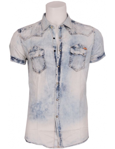 Denim farm overhemd - Overhemden - Blauw - Antony Morato
