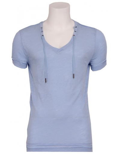 Denim farm v-neck - T-shirts - Blauw - Antony Morato