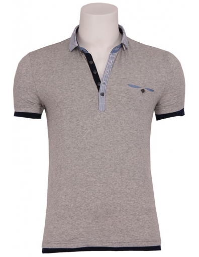 Denim farm polo gr - T-shirts - Grijs - Antony Morato