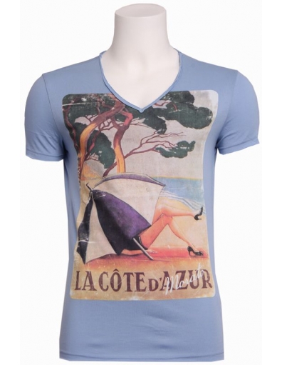 7027 SAINT TROPEZ - T-shirts - Blauw - Antony Morato